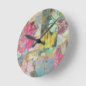 Kunstflorale grunge patroon ronde klok (Hoek)