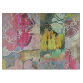 Kunstflorale grunge patroon snijplank (Voorkant)