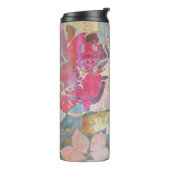 Kunstflorale grunge patroon thermosbeker (Gedraaid links)