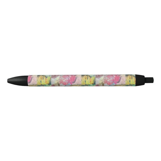 Kunstflorale grunge patroon zwarte inkt pen (Voorkant)