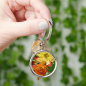 kunstflorale kleurrijke achtergrond 2 sleutelhanger (Hand)
