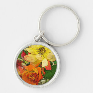 kunstflorale kleurrijke achtergrond 2 sleutelhanger