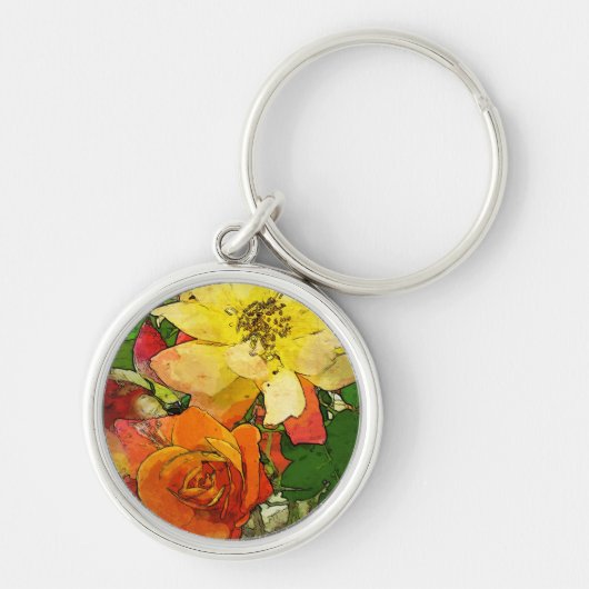 kunstflorale kleurrijke achtergrond 2 sleutelhanger (Voorkant)