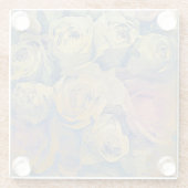 kunstflorale  kleurrijke achtergrond glazen onderzetter (Achterkant)