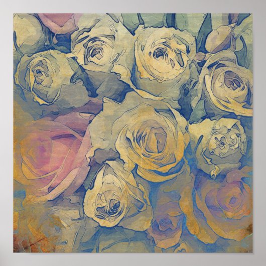 kunstflorale  kleurrijke achtergrond poster (Voorkant)