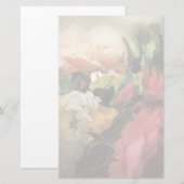 kunstflorale trillende achtergrond met rood briefpapier (Voorkant / Achterkant)