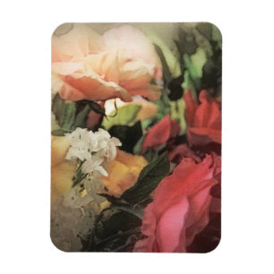 kunstflorale  trillende achtergrond met rood magneet