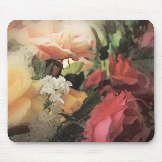 kunstflorale trillende achtergrond met rood muismat (Voorkant)