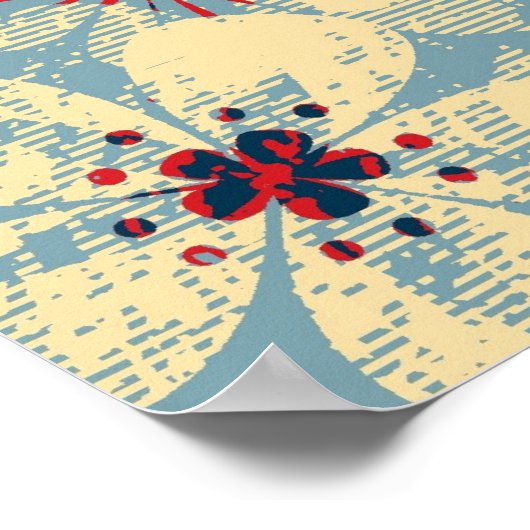 Kunstfloreel patroon en modern design poster (Hoek)