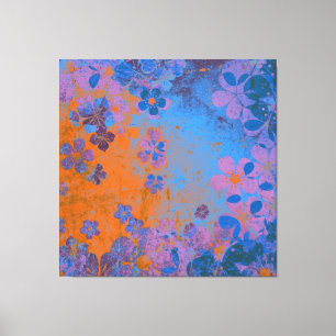 Kunstflorgrunge achtergrond patroon 2 canvas afdruk