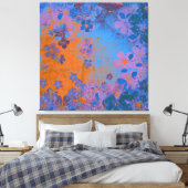 Kunstflorgrunge achtergrond patroon 2 canvas afdruk (Insitu (Slaapkamer))