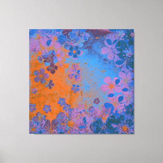 Kunstflorgrunge achtergrond patroon 2 canvas afdruk (Voorkant)