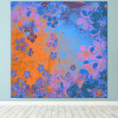 Kunstflorgrunge achtergrond patroon 2 canvas afdruk (Insitu (Houten vloer))