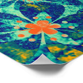 Kunstflorgrunge achtergrond patroon 3 poster (Hoek)