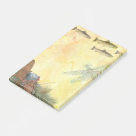 Kunstforel met gevissing post-it® notes