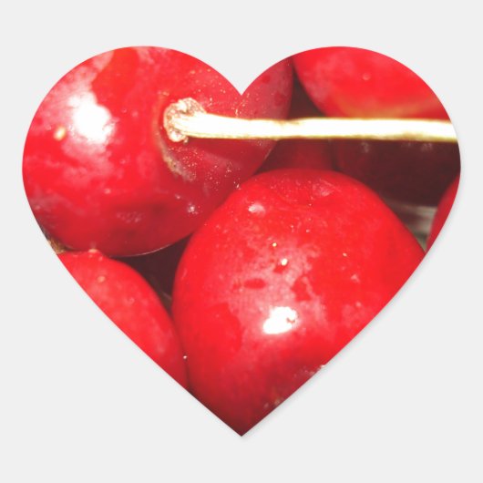 Kunstfoto Cherries Hart Sticker (Voorkant)