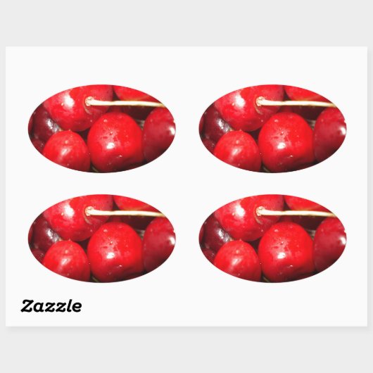 Kunstfoto Cherries Ovale Sticker (Vel)