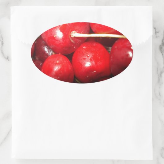 Kunstfoto Cherries Ovale Sticker (Tas)