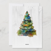 Kunstfoto van de kerstboom met Waterverf hout Feestdagenkaart (Achterkant)