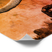 Kunstfoto van Saguaro Cactus in bijtende stijl Poster (Hoek)