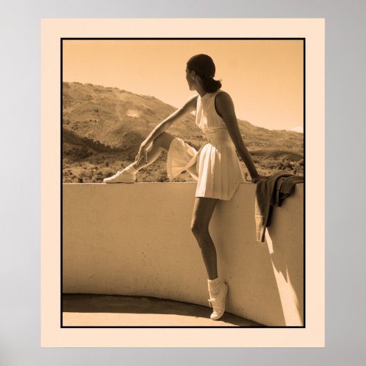 Kunstfoto, vrouw in tenniskleding poster (Voorkant)