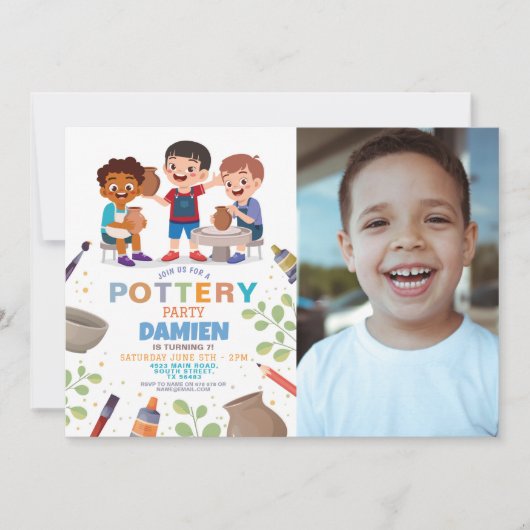Kunstfoto's van Pottery Making Crafts Clay Birthda Kaart (Voorkant)