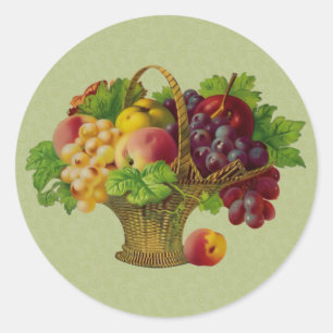  kunstfruitmand ronde sticker