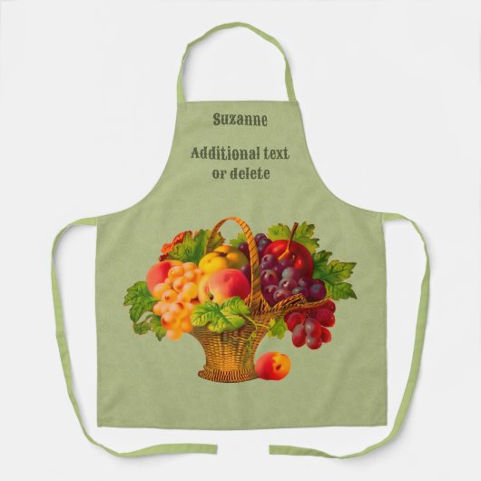  kunstfruitmandje op maat schort (Voorkant)