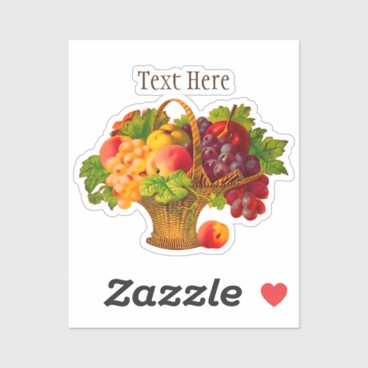  kunstfruitmandje op maat sticker (Vel)