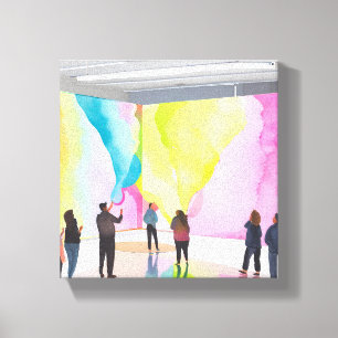 Kunstgalerie Moderne Hedendaagse Waterverf Canvas Afdruk