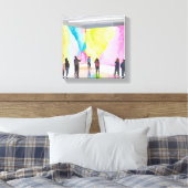 kunstgalerie | Moderne hedendaagse Waterverf Canvas Afdruk (Insitu (Slaapkamer))