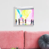 Kunstgalerie | Moderne Hedenwaterverf Canvas Afdruk (Insitu (Woonkamer))