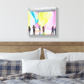 Kunstgalerie | Moderne Hedenwaterverf Canvas Afdruk (Insitu (Slaapkamer))