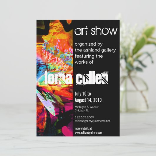 kunstgalerie show - uitnodiging - chaos (Staand voorkant)