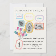 Kunstgalerij thema - Pastel 1e verjaardag foto