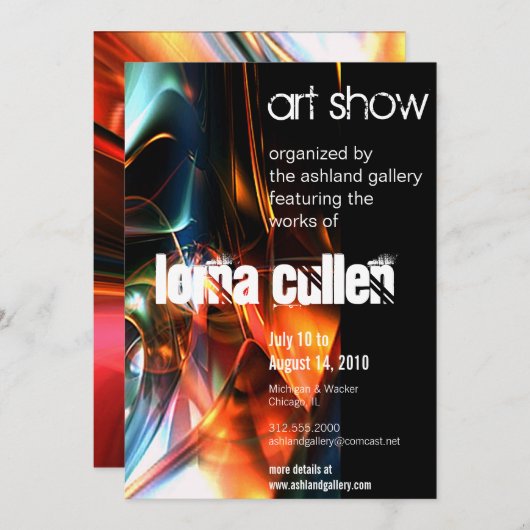 kunstgalerijuitnodiging - flow kaart (Voorkant / Achterkant)