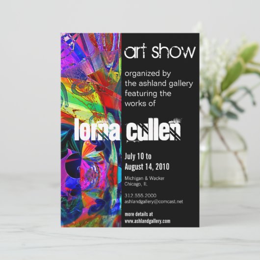 kunstgalerijuitnodiging - snoepjes kaart (Staand voorkant)