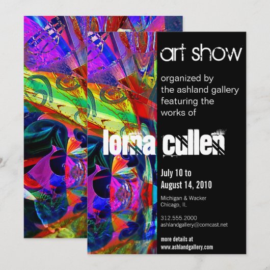 kunstgalerijuitnodiging - snoepjes kaart (Voorkant / Achterkant)