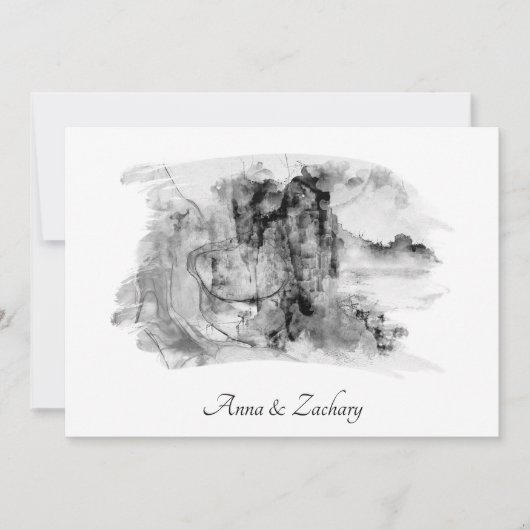 *~* Kunstgebergte RSVP QR AR27 Wedding Kaart (Voorkant)