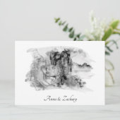 *~* Kunstgebergte RSVP QR AR27 Wedding Kaart (Staand voorkant)