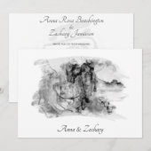 *~* Kunstgebergte RSVP QR AR27 Wedding Kaart (Voorkant / Achterkant)
