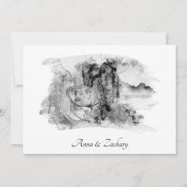 *~* Kunstgebergte RSVP QR AR27 Wedding Kaart