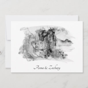 *~* Kunstgebergte RSVP QR AR27 Wedding Kaart