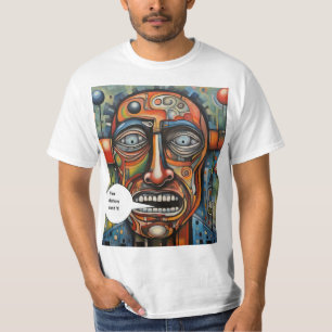 Kunstgebit past niet t-shirt