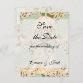 kunstgebladerte bloemen aankondigingskaart (Voorkant / Achterkant)