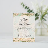 kunstgebladerte bloemen aankondigingskaart (Staand voorkant)