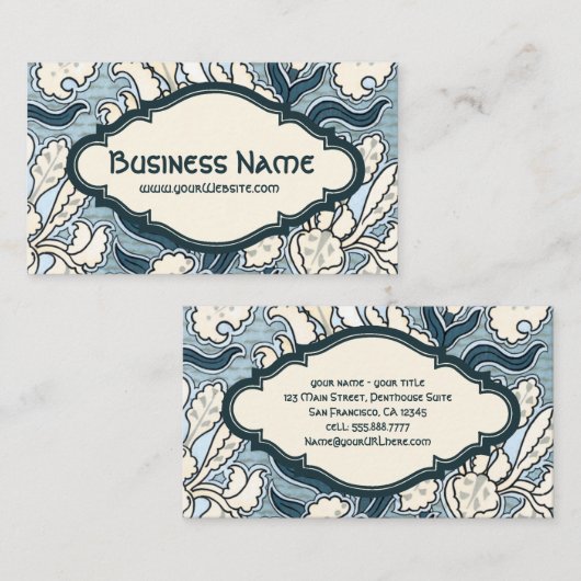  kunstgeborgenpatroon : bloem visitekaartje (Voorkant / Achterkant)