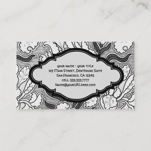  kunstgeborgenpatroon : bloem visitekaartje (Achterkant)