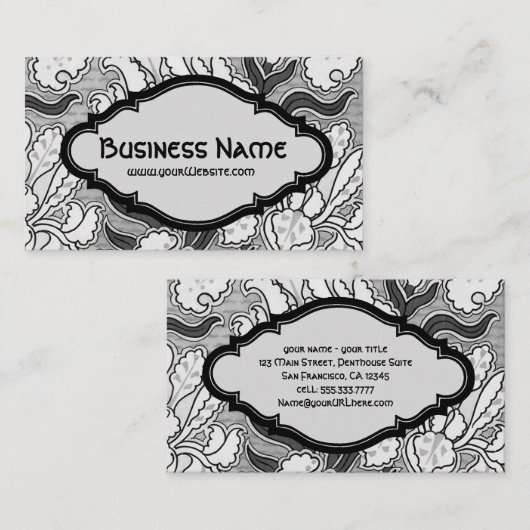  kunstgeborgenpatroon : bloem visitekaartje (Voorkant / Achterkant)