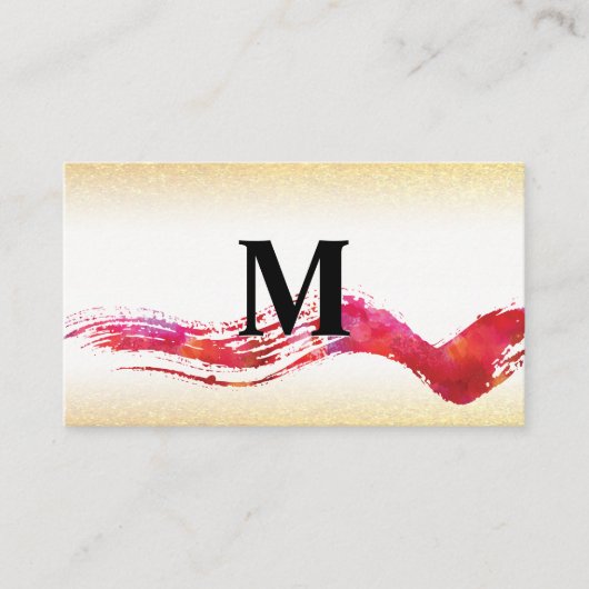 Kunstgeborsteld | Goud Sparkle Visitekaartje (Voorkant)